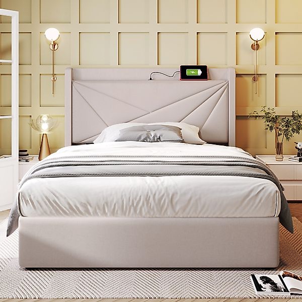 STILVORA Polsterbett 90x200 Stauraumbett Jugendbett mit günstig online kaufen