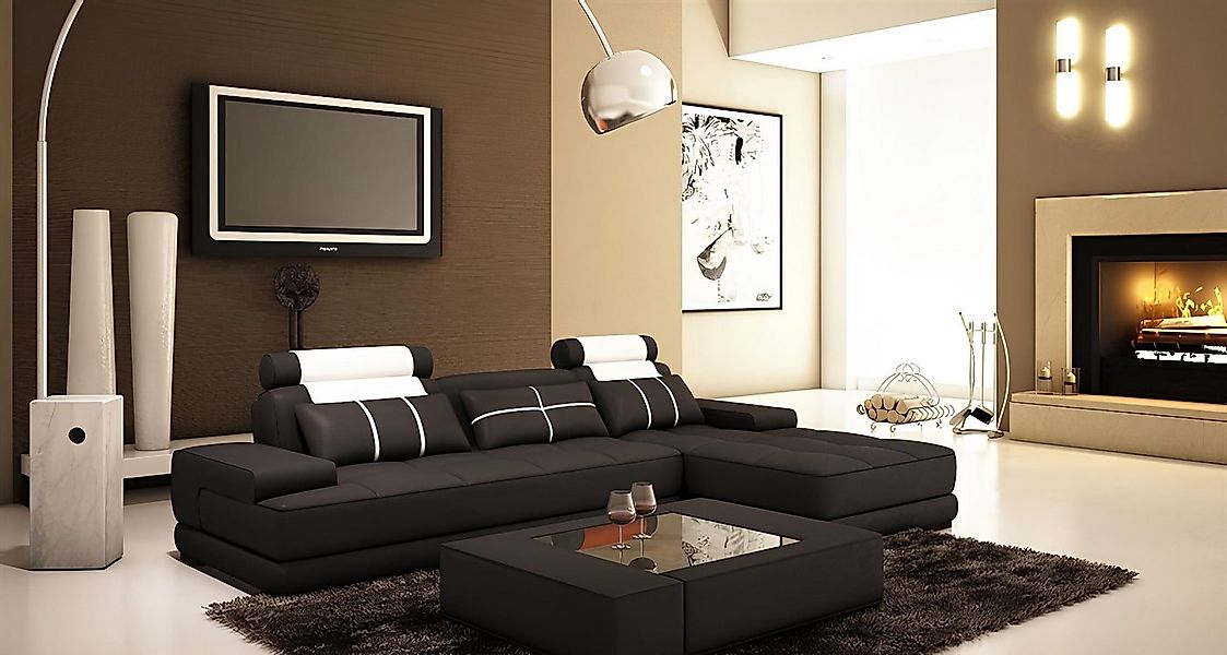 JVmoebel Ecksofa Ledersofa Ecksofa Sofa + USB Polster Ecke Designer Sofas C günstig online kaufen