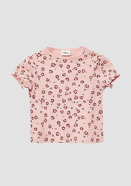 s.Oliver Kurzarmshirt Elastisches T-Shirt aus Rippware günstig online kaufen