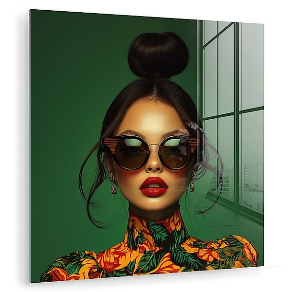 MuchoWow Acrylglasbild Frau - Grün - günstig online kaufen