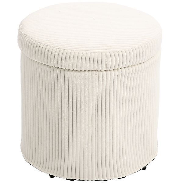 HOMCOM Pouf Aufbewahrung 32 L Wohnzimmerhocker Frisierhocker aus Cordflor m günstig online kaufen