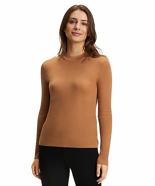 FALKE Damen Pullover V-Ausschnitt, M, Braun, Struktur, Wolle, 64158-509203 günstig online kaufen