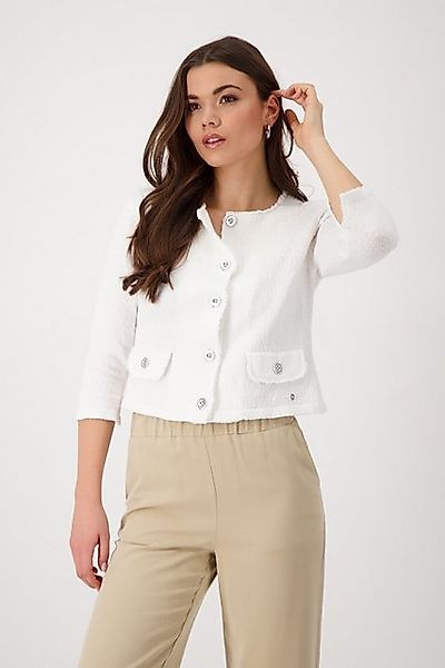 Monari Strickjacke Jacke Basic Strick Flamme Mit Rundhalsausschnitt günstig online kaufen