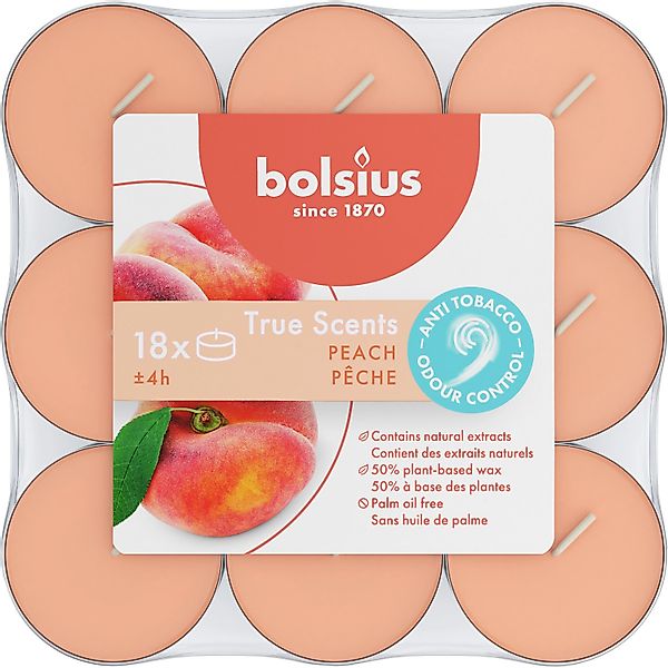 Bolsius Duftteelichter True Scents Pfirsich 18 Stück günstig online kaufen