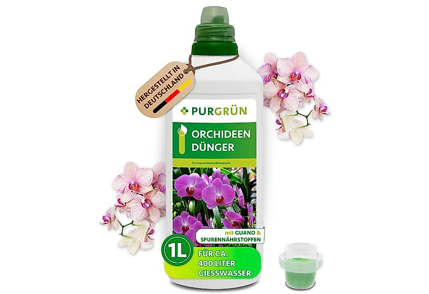 Purgrün Blumendünger Orchideen Dünger, NPK 7+5+6, für Blütenpracht, 1L, Flü günstig online kaufen