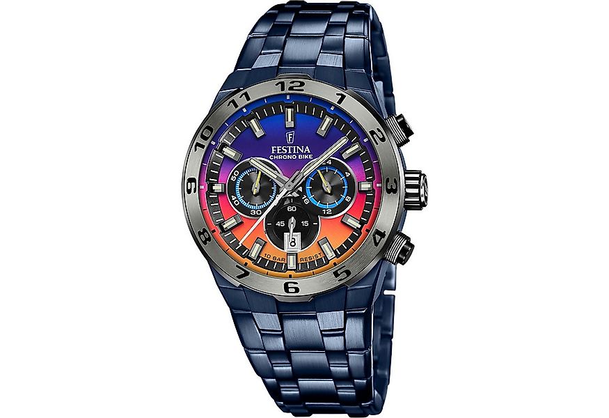 Festina Chronograph F20709/1, blau, Edelstahlband, 45 mm, Special Edition, günstig online kaufen