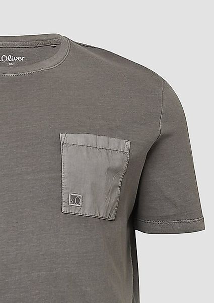 s.Oliver Kurzarmshirt Jersey-T-Shirt mit Garment Dye und aufgesetzter Brust günstig online kaufen