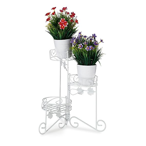 relaxdays Blumenständer Metall weiß günstig online kaufen