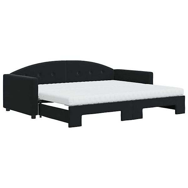 vidaXL Ausziehbett, Tagesbett Ausziehbar mit Matratzen Schwarz 90x190 cm Sa günstig online kaufen