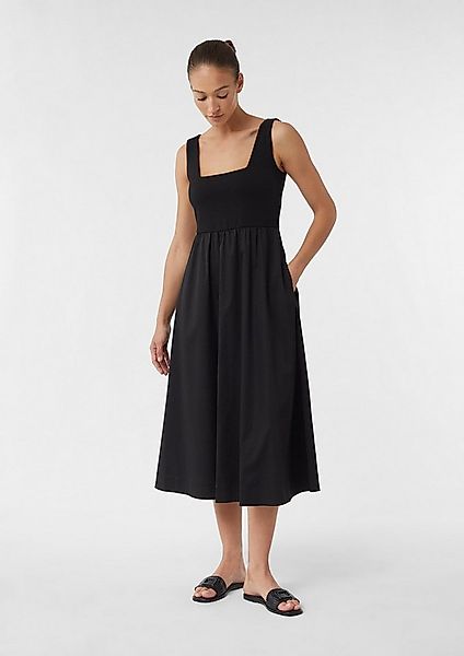 comma Maxikleid Kleid Midikleid mit Popeline-Rock und Karree-Ausschnitt günstig online kaufen