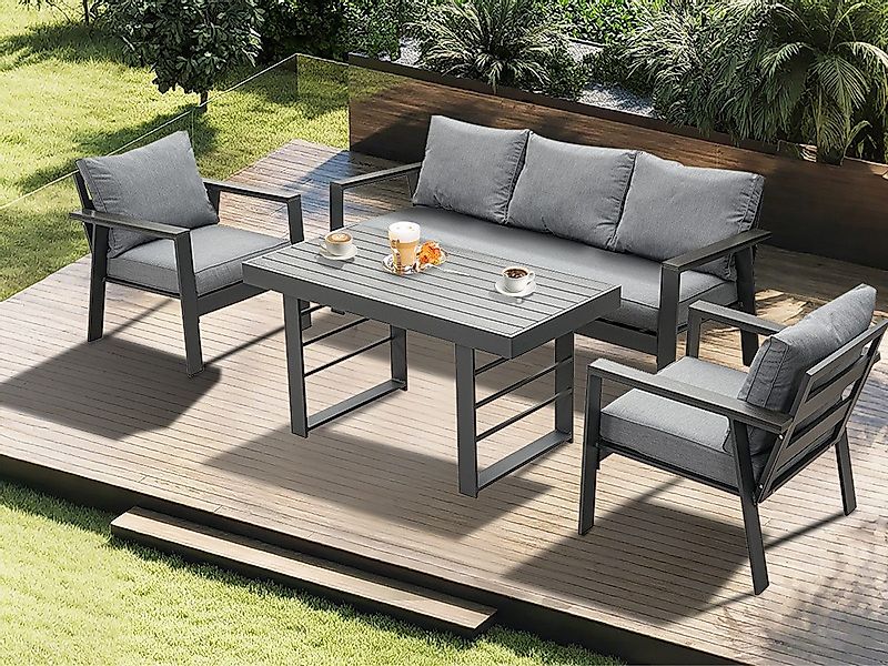 MeXo Gartenlounge-Set Gartenmöbel Set Aluminium Loungeset günstig online kaufen