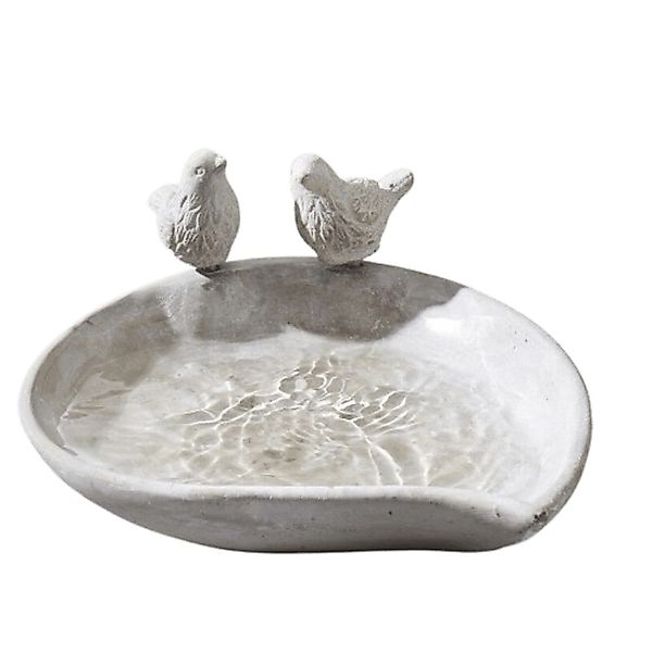 Home-trends24.de Vogeltränke Grau Vogelbad Futterschale Vogelbecken günstig online kaufen
