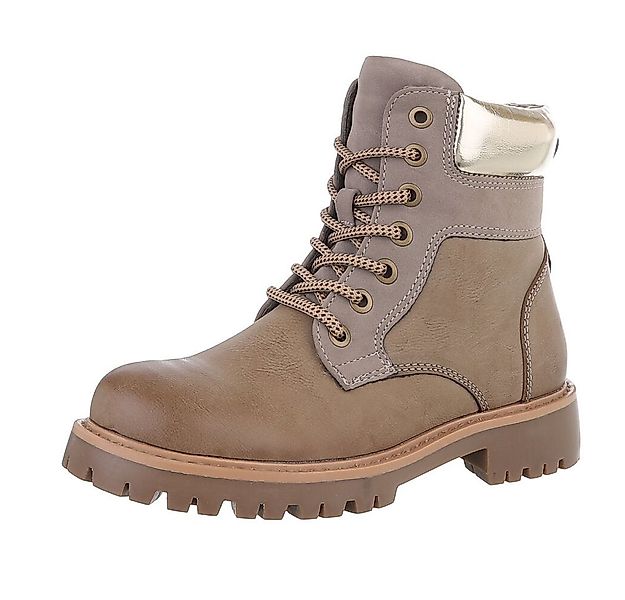 Ital-Design Damen Schnürschuhe Freizeit Stiefelette (87531890) Blockabsatz günstig online kaufen