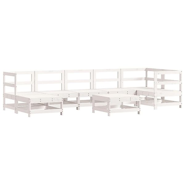 vidaXL 8-Tlg Garten-Lounge-Set Weiß Massivholz Kiefer 3186271 günstig online kaufen