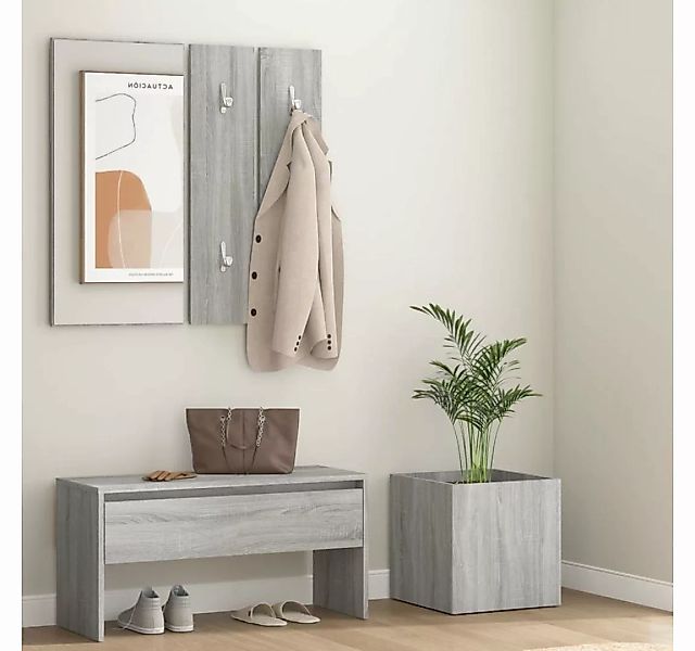vidaXL Kleiderschrank Flurmöbel-Set Grau Sonoma Holzwerkstoff (1-St) günstig online kaufen