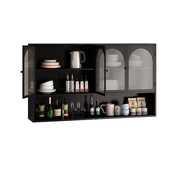 MODFU Wandhängeschrank Hängeschrank Wandhängeschrank,Four-door,Glass Wall C günstig online kaufen