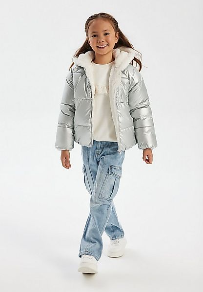 MINOTI Winterjacke Doppelseitige Jacke, Teddystoff und Metallic-Look in Ein günstig online kaufen