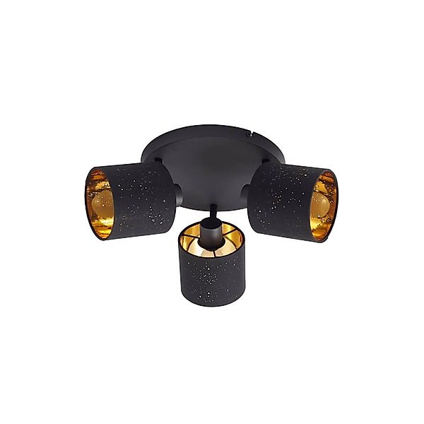Lindby Deckenlampe Vasilia 10029757 Modern in Schwarz aus Textil 3-flammig günstig online kaufen