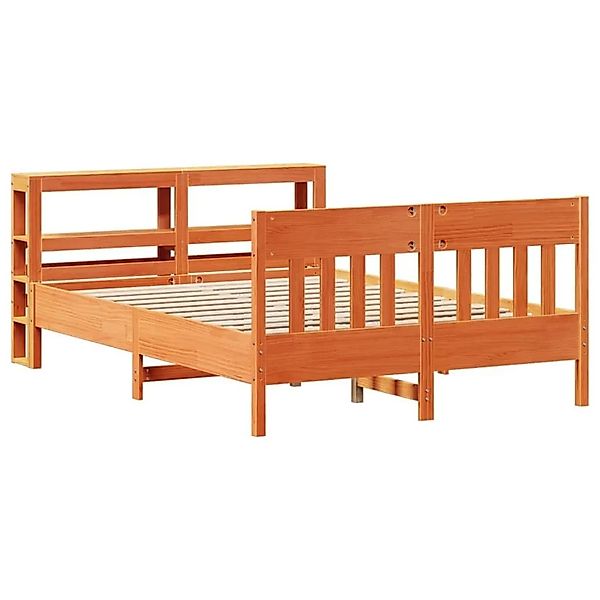 vidaXL Massivholzbett ohne Matratze Wachsbraun 120x200 cm Kiefernholz 33062 günstig online kaufen