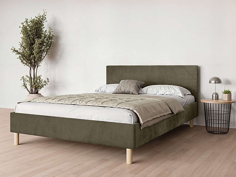 andas Polsterbett »Albybyn, Bettgestell mit Kopfteil und Lattenrost, in 2 B günstig online kaufen