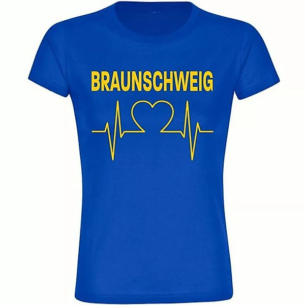 multifanshop T-Shirt Damen Braunschweig - Herzschlag - Frauen günstig online kaufen