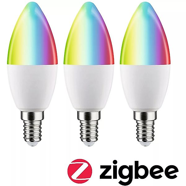 Paulmann LED-Kerze E14 5W 470lm Zigbee RGBW 3er günstig online kaufen