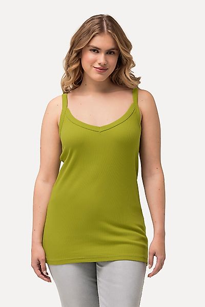 Ulla Popken Longtop Ripptop Slim V-Ausschnitt günstig online kaufen