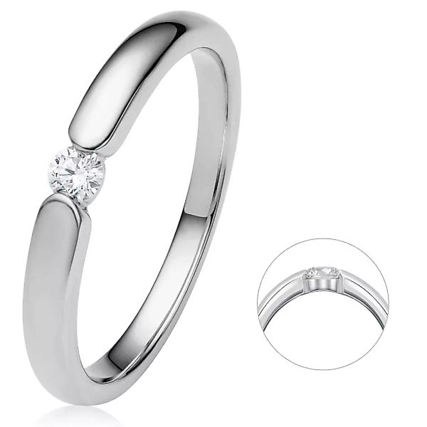 ONE ELEMENT Diamantring "0.08 ct Diamant Brillant Spannfassung Ring aus 750 günstig online kaufen