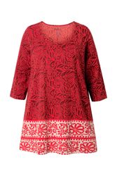 Ulla Popken Longshirt Longshirt A-Linie Rundhalsausschnitt günstig online kaufen