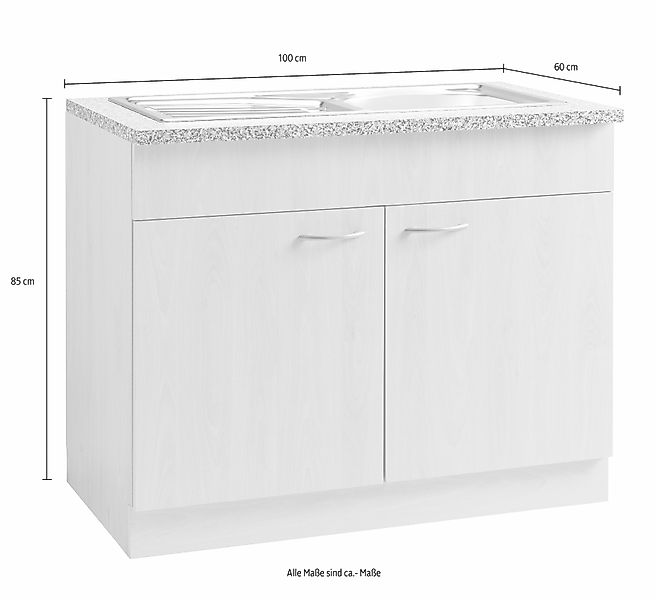 wiho Küchen Spülenschrank "Kiel", 100 cm breit, 60 cm tief günstig online kaufen