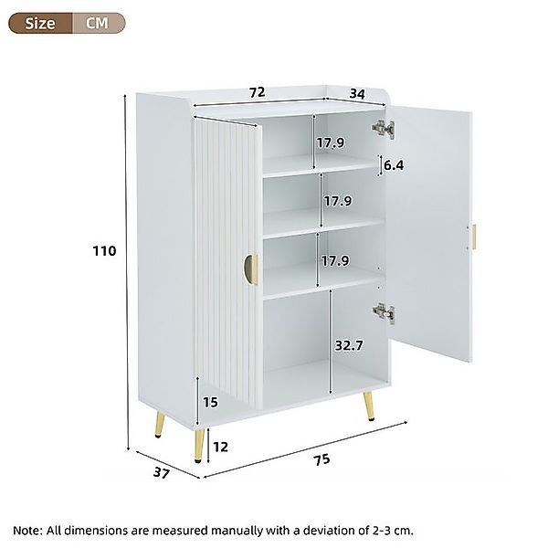 Furnishings Home Schuhschrank Moderner Paar-Tür 3-stufiger Schuhschrank (1- günstig online kaufen