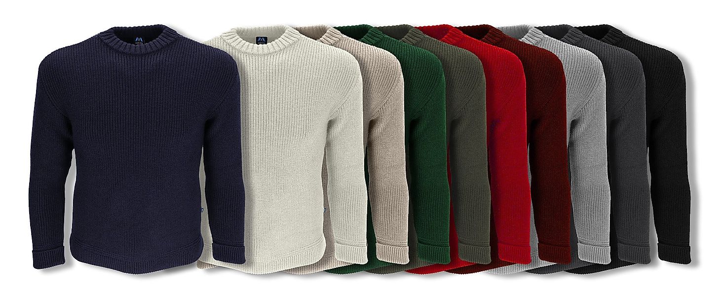 Blauer Peter Rundhalspullover aus Merino mit günstig online kaufen