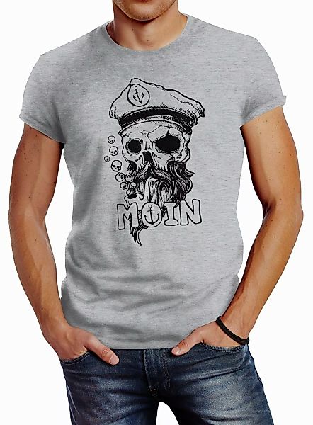 Neverless Print-Shirt Herren T-Shirt Moin Kapitän günstig online kaufen