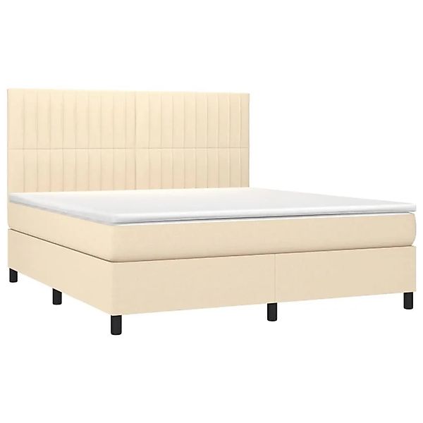 vidaXL Boxspringbett mit Matratze & LED Creme 180x200 cm Stoff 3135058 günstig online kaufen