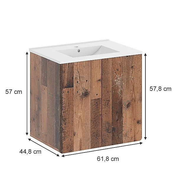 Vicco Badmöbel-Set Izan, Oldstyle, 2-teilig, (2-St., günstig online kaufen