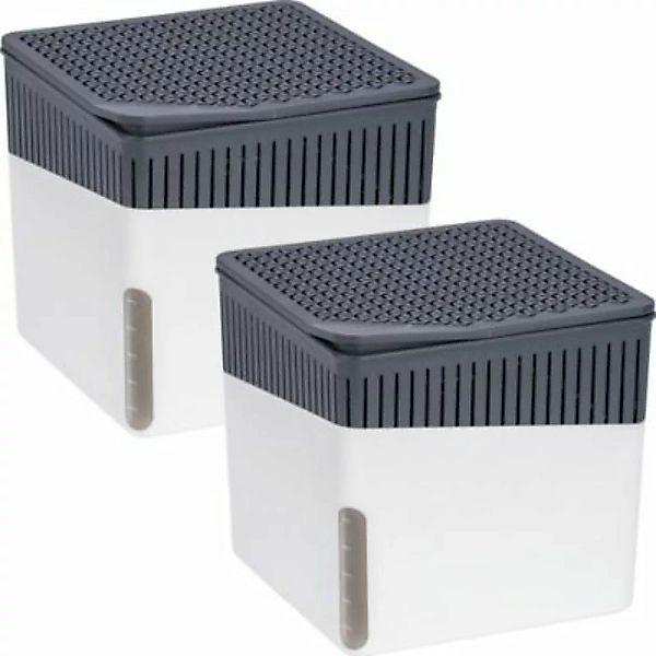 WENKO Raumentfeuchter Cube Weiß 1000 g 2er Set, Luftentfeuchter anthrazit/w günstig online kaufen