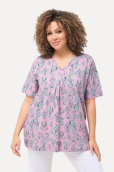 Ulla Popken T-Shirt T-Shirt Zierfalten A-Linie günstig online kaufen