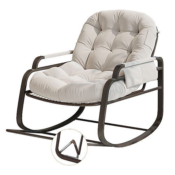 SEEZSSA Schaukelstuhl Schaukelstuhl Stillsessel Relaxsessel Schaukelsessel günstig online kaufen