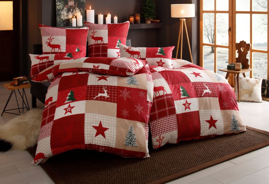 Home affaire Bettwäsche "Nicholas" 2 Stk. tlg. Weihnachtsbettwäsche, Winter günstig online kaufen