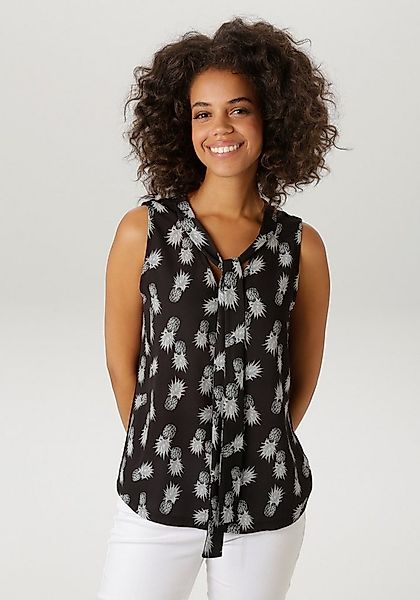 Aniston CASUAL Blusentop mit Ananas-Druck - jedes Teil ein Unikat - NEUE KO günstig online kaufen