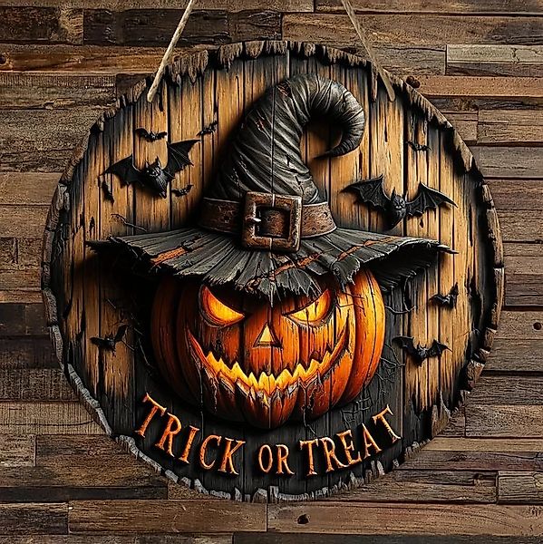 COFI 1453 Wanddekoobjekt Halloween Kürbis Türschild günstig online kaufen
