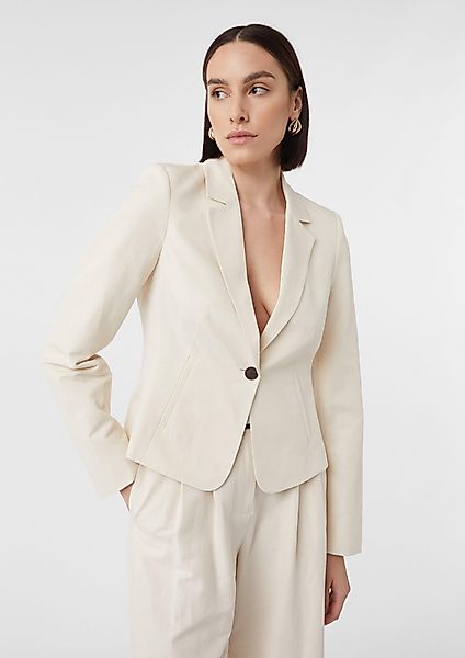 Comma Blusenblazer Taillierter Crop-Blazer aus Leinenmix, günstig online kaufen
