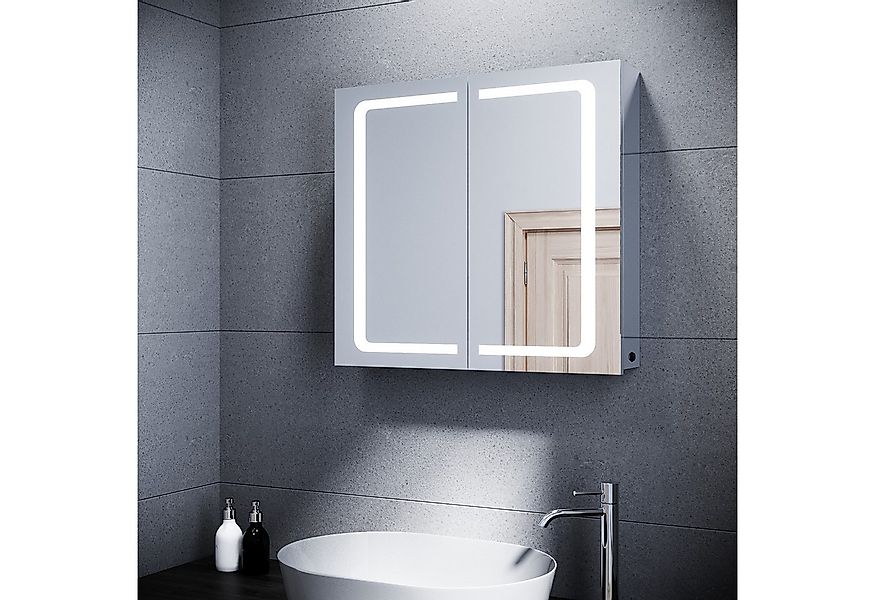 SONNI Badezimmerspiegelschrank Spiegelschrank bad mit beleuchtung 70x65cm B günstig online kaufen