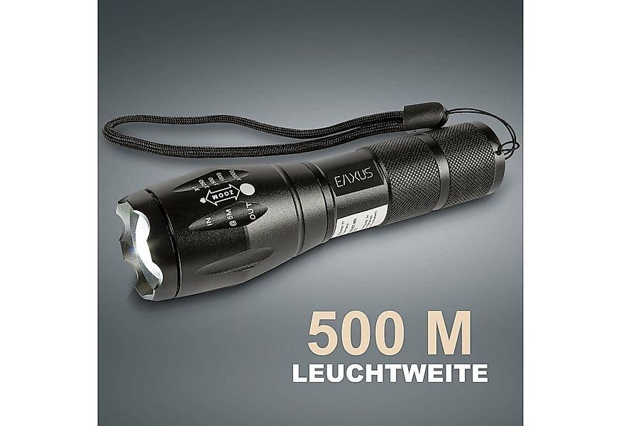 EAXUS LED Taschenlampe Taktische Taschenlampe Zoombar (4-St), 5 Leuchtmodi, günstig online kaufen
