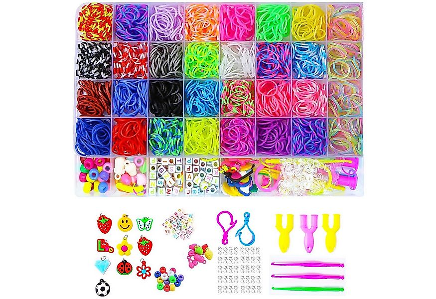 FOUORTUNATE-BEE Schmuckset 2500+Loom Bänder Set (Loom Bänder Zubehör Bunte günstig online kaufen