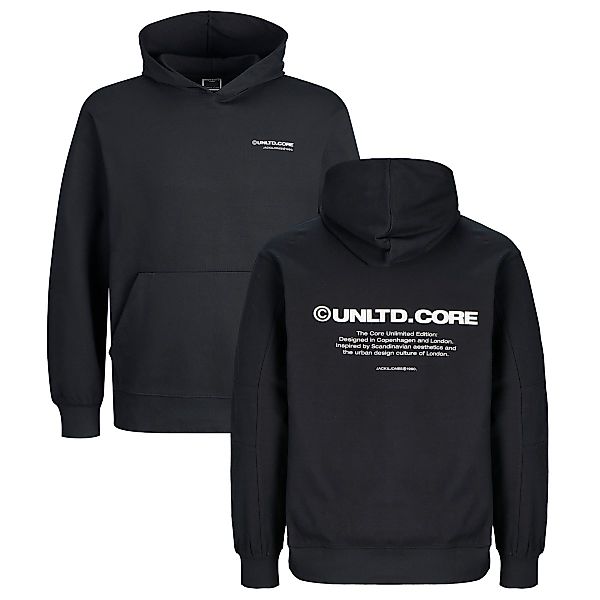 Jack&Jones Hoodie mit Print auf Vorder- und Rückseite Farbe schwarz Größe: günstig online kaufen