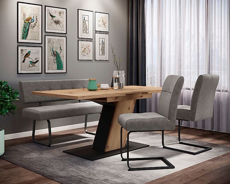 HELA Essgruppe "Luise I G Tisch Sitzbank Stühle" Set, 4 Stk. tlg. Ausziehti günstig online kaufen