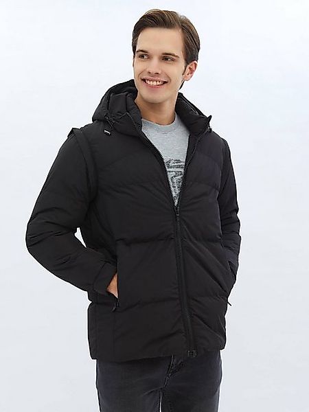 KİP Winterjacke Schwarze Gewebemantel günstig online kaufen