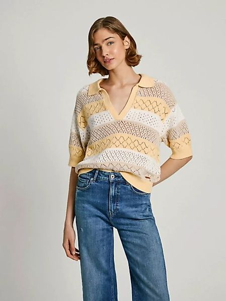 Pepe Jeans Strickpullover Ingrid (1-tlg) Lochmuster günstig online kaufen