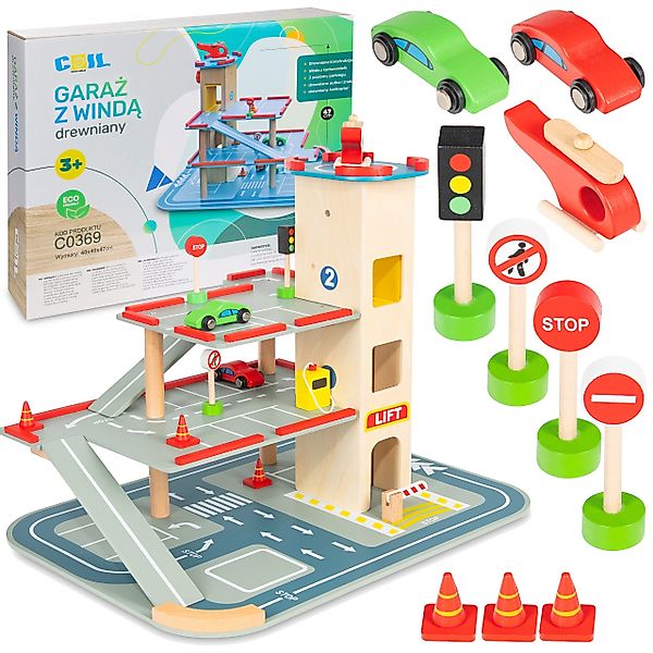 COIL Spiel-Parkgarage Parkhaus, Holz-Spielgarage, Holzgarage, Holzspielzeug günstig online kaufen